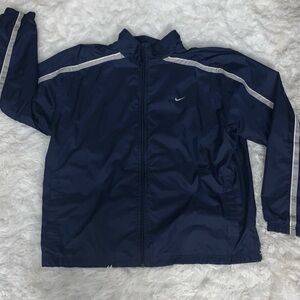 Nike Dark Blue Jacket with White Stripes